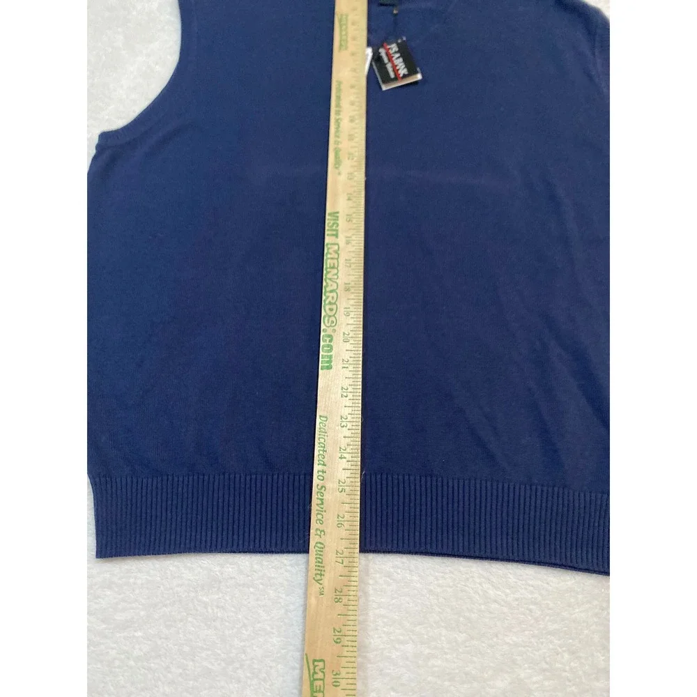 Jos A Bank Signature Collection Navy Blue Pima Cotton V-Neck Sweater Vest Mens L